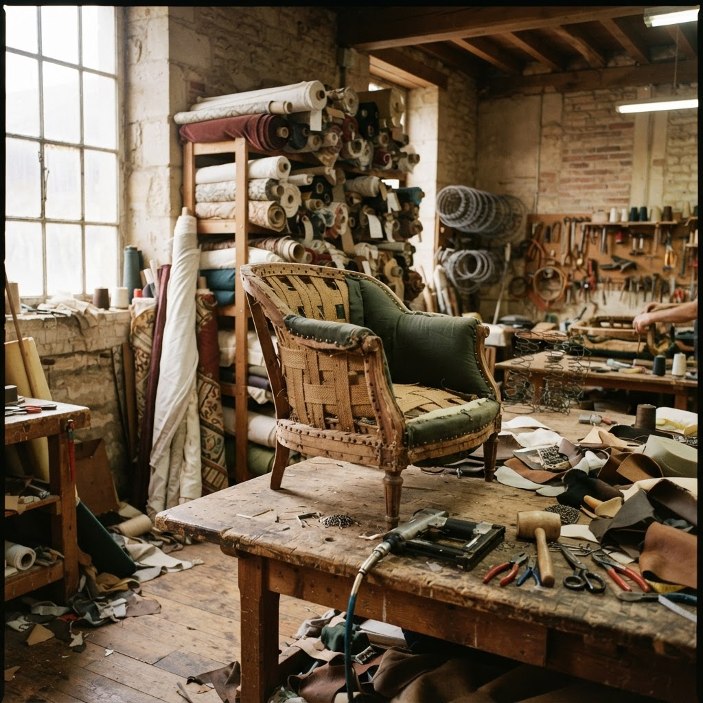 Inside a European upholstery atelier
